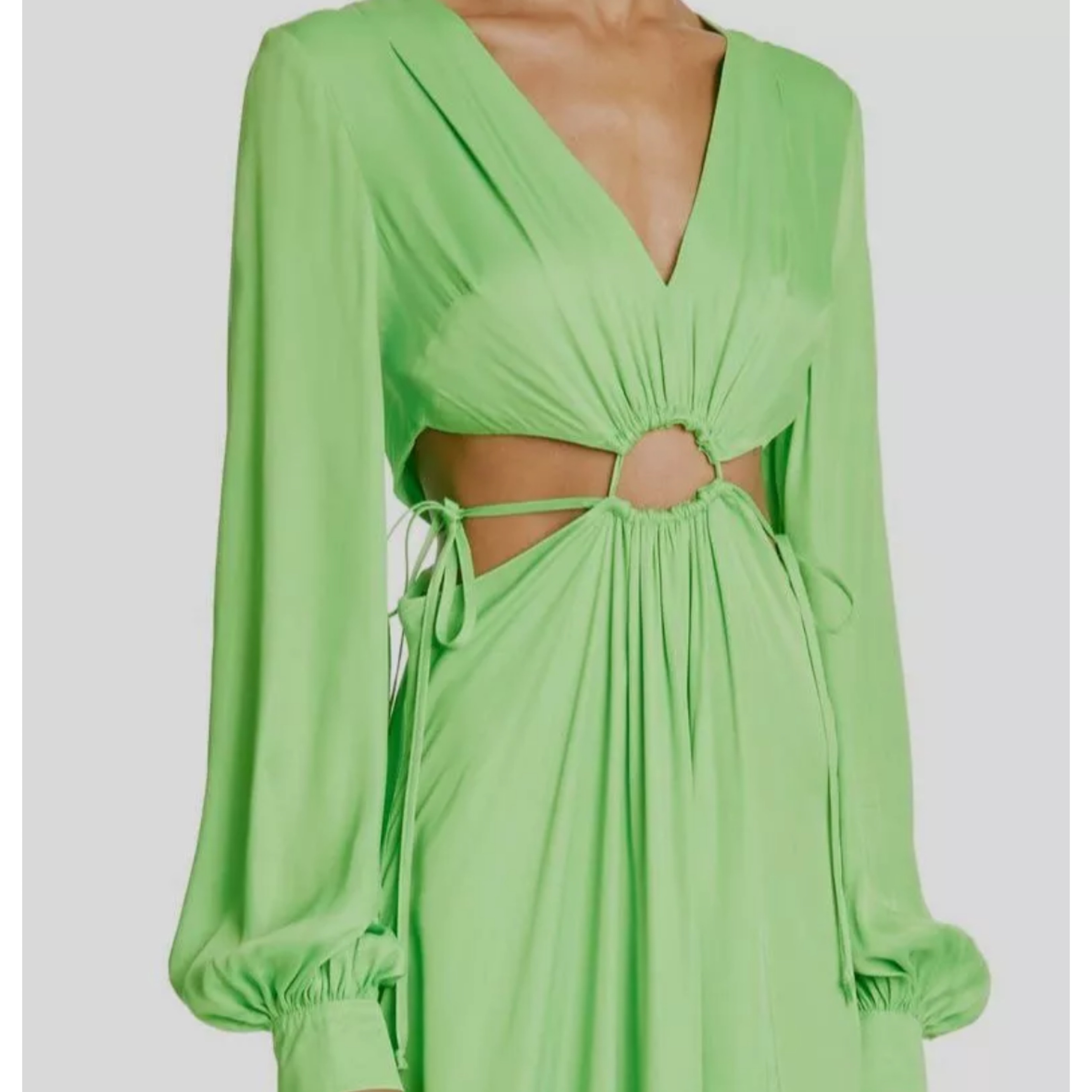 slim fit dress slacks Farm Rio Long Sleeve Ruffled Maxi Dress main image 1