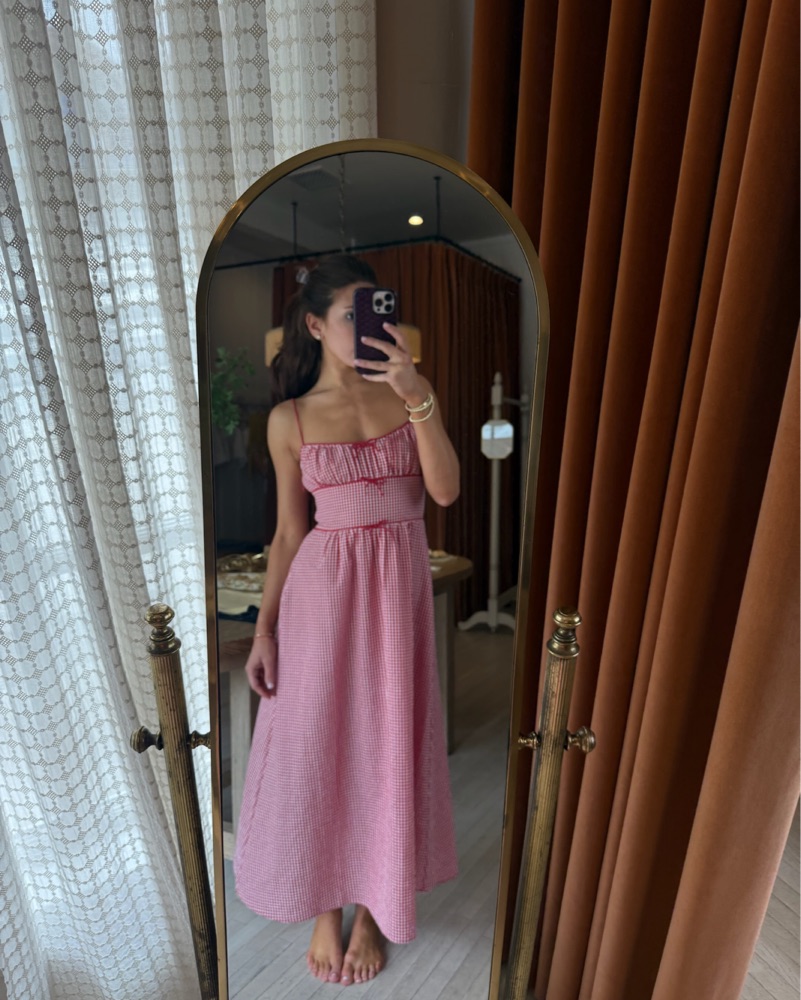 knee length dresses for ladies Mackey Seersucker Halter Midi Dress in Light Purple