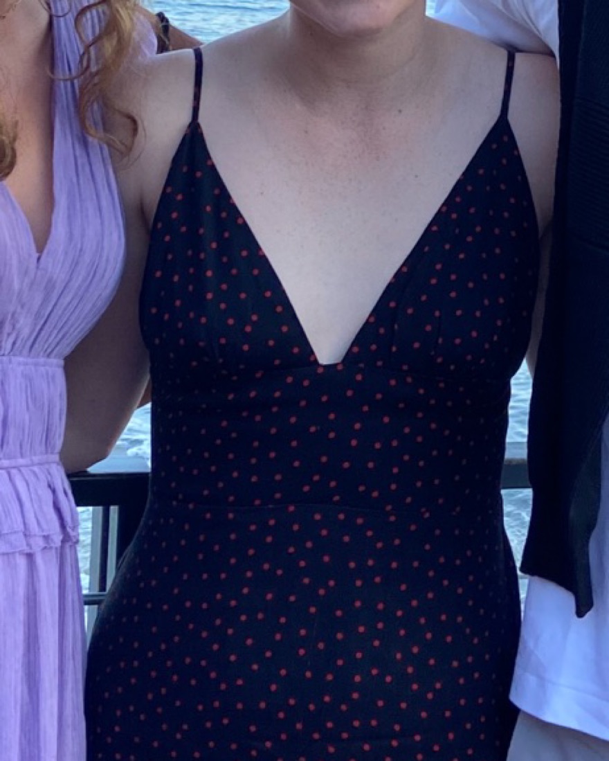 Polka Dot Reformation Dress (black/red) - Image 3