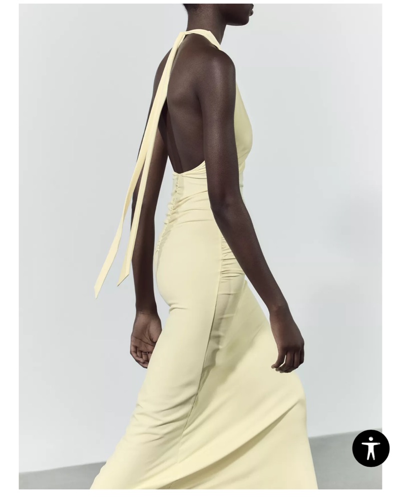 Stunning Halter Neck Midi Dress by ZARA - Pickle
