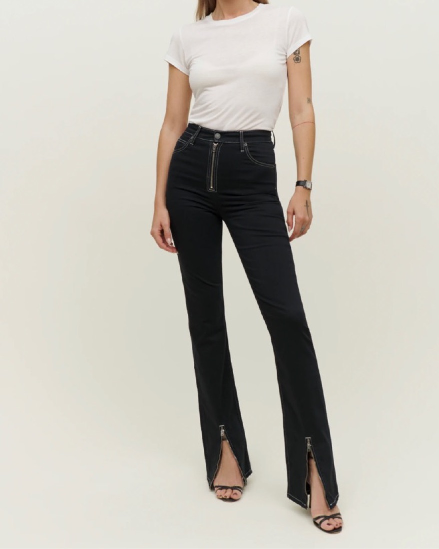 Reformation Toby Zip Up Bootcut Jeans - Image 1