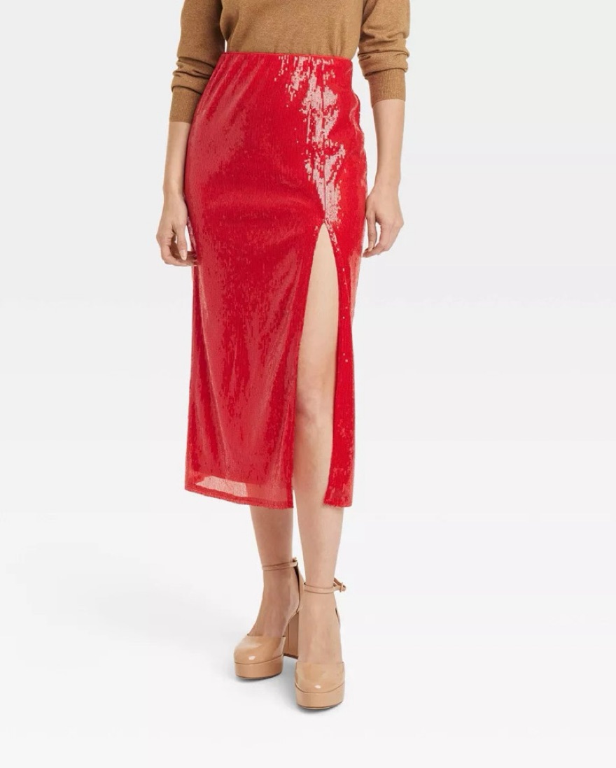 Red Sequin Skirt  - Image 2