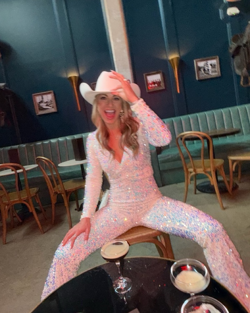 Martina Wrap White Sparkle Jumpsuit - Image 5