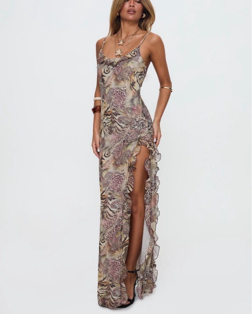 Princess Polly Flowing Floral Maxi Dress by Princess Polly - Pickle