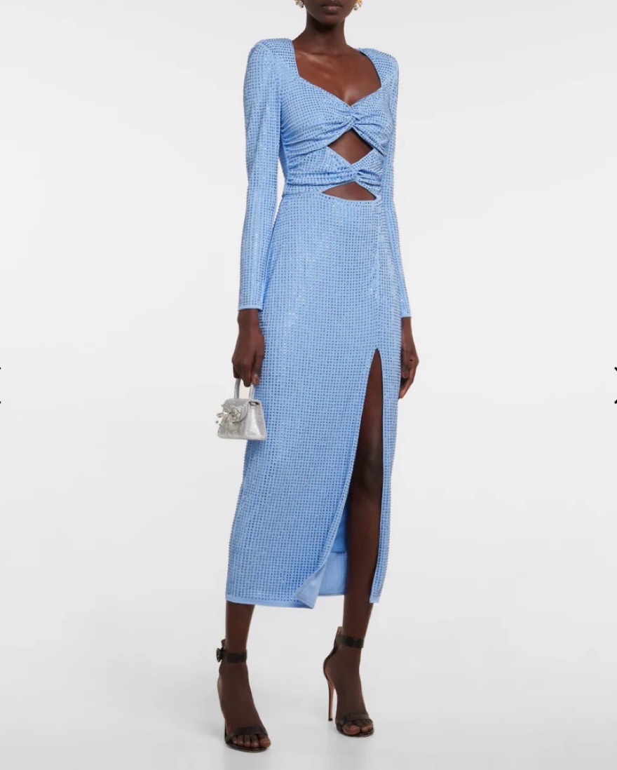 Self-Portrait Cut Out Midi Dress by Self Portrait - Pickle