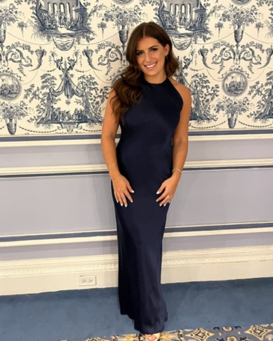 Reformation - Navy Satin Gown  - Image 3