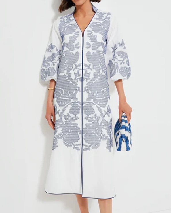 blue and white tuckernuck dress Blue and White Stripe Cotton Poplin Kenzo Dress main image 0