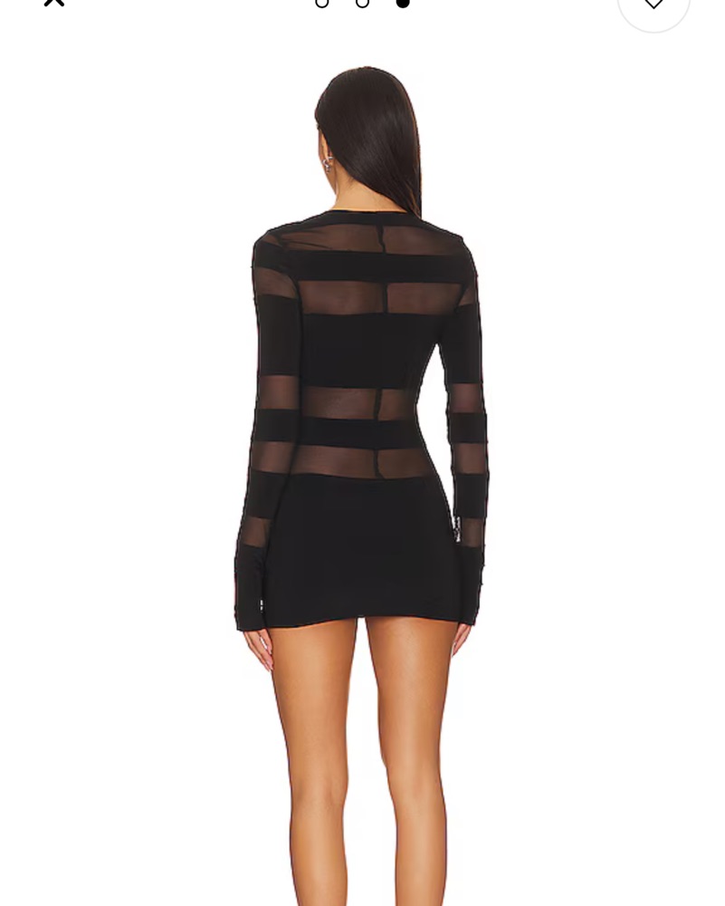 chinese dress ladies Norma Kamali Spliced Long Sleeve Pickleball Dress in Black
