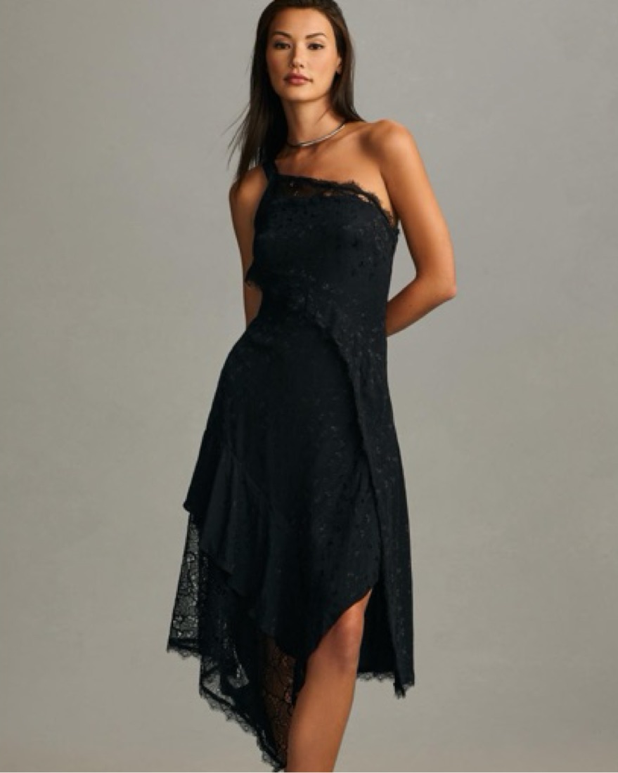 chinese dress ladies New Anthropologie Black Lace