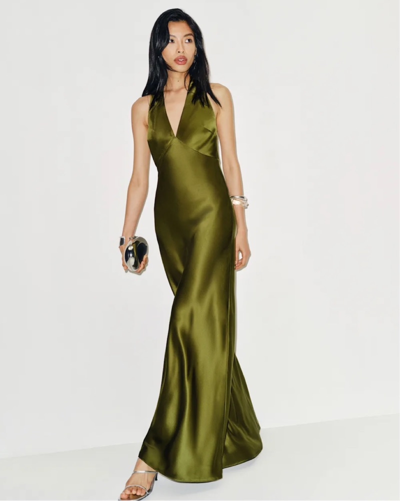 Reformation Silk Dress - Pear by Reformation - Pickle