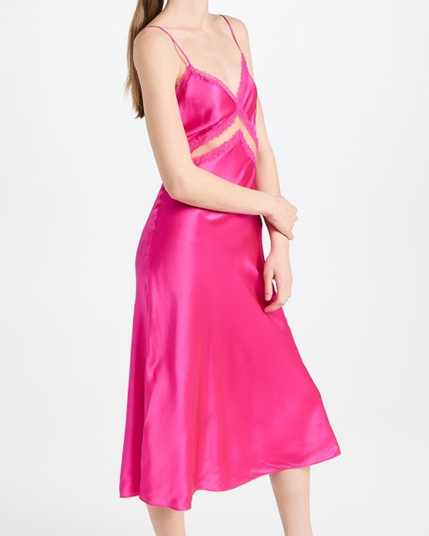 open lace back dress Women's Persephone A-line Cowl Neck Satin Crepe Mini Dress XS/S/M/L Pale  Pink MEAN BLVD