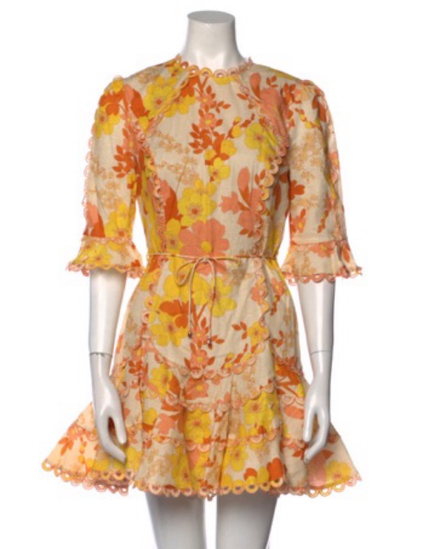 open lace back dress Zimmermann Matchmaker Tunic Dress Red Tropical Floral