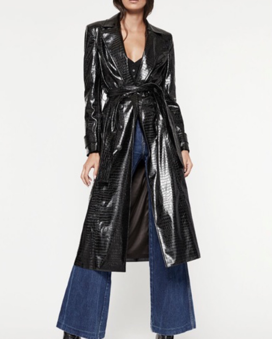 Bardot Vegan Croc Trench Coat  - Image 1