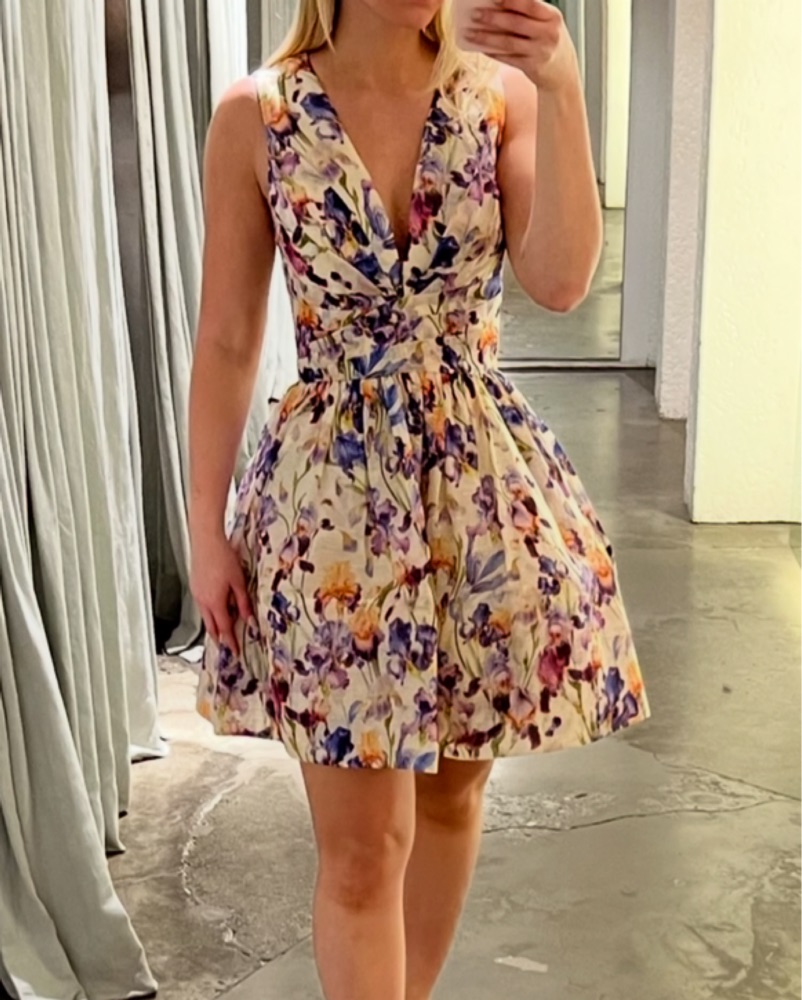 knee length dresses for ladies Zimmerman Dancer Spliced Check-Print Linen Mini Dress