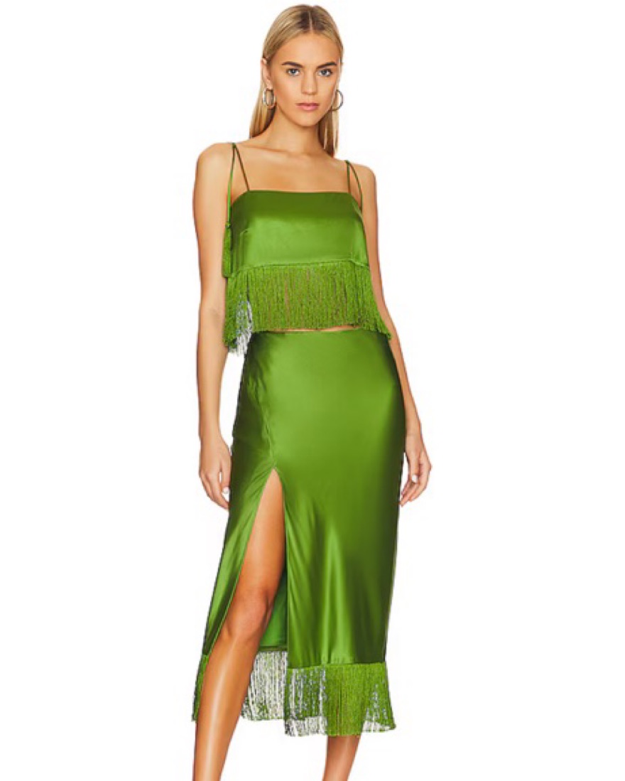 Cinq A Sept Green Fringe Set by Cinq A Sept - Pickle