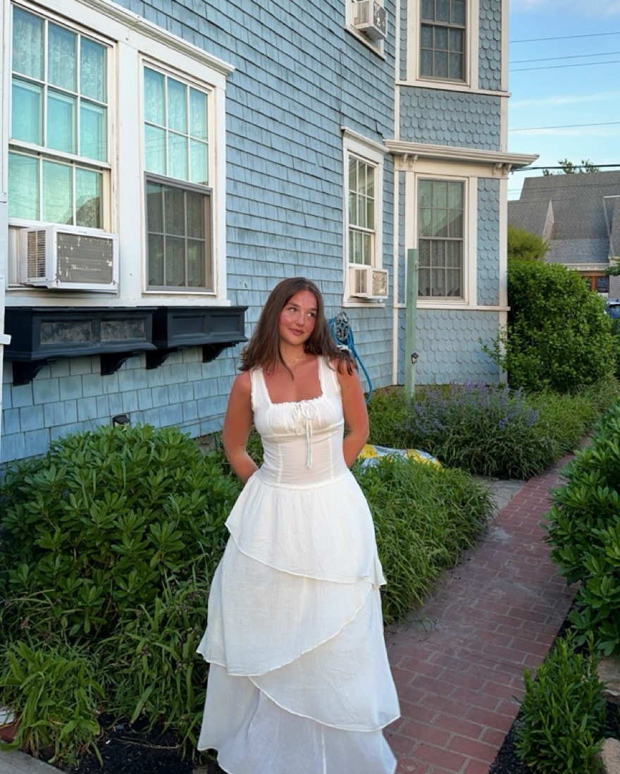 drop waist white maxi dress Lady Belle Drop Waist Pleat Maxi Dress White main image 1