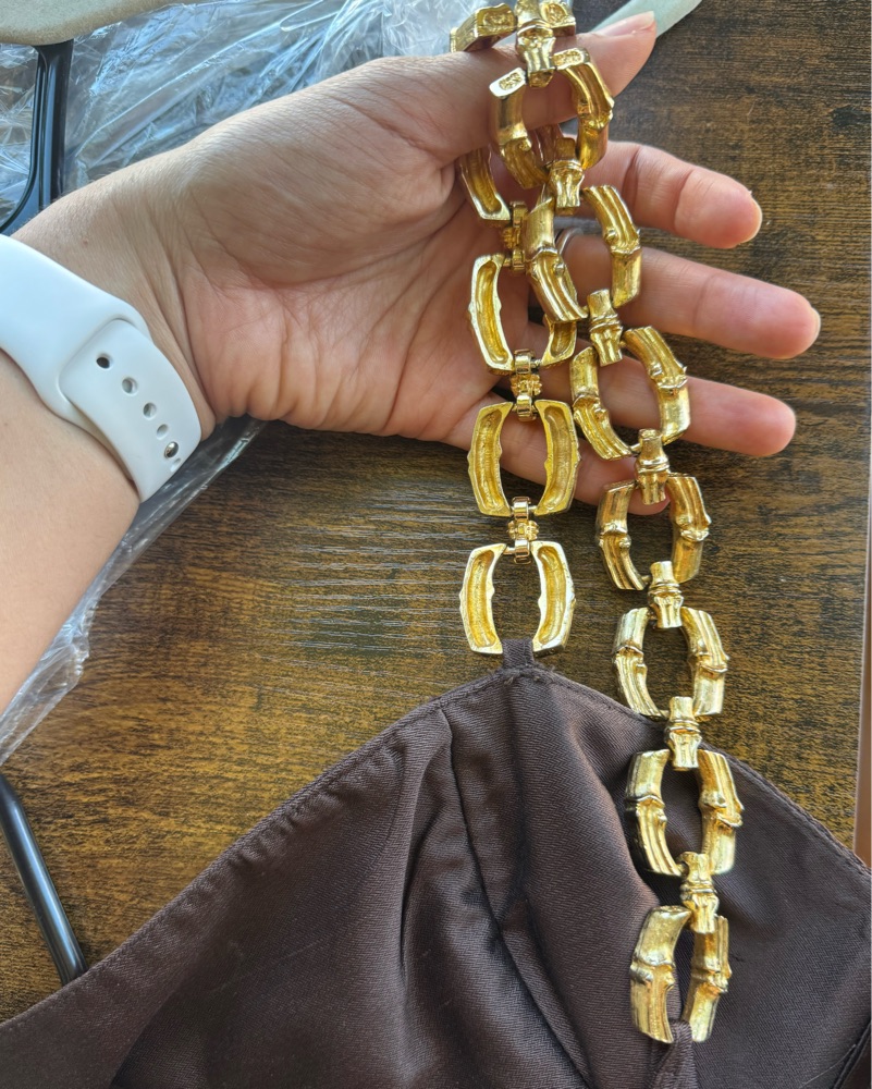 Vintage Michael Kors Brown Satin dress by Michael Kors Collection - Pickle