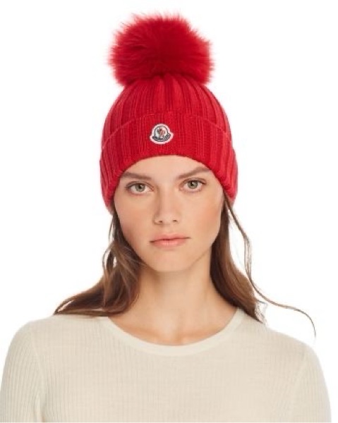 Moncler Beanie With Pom Red - Image 1