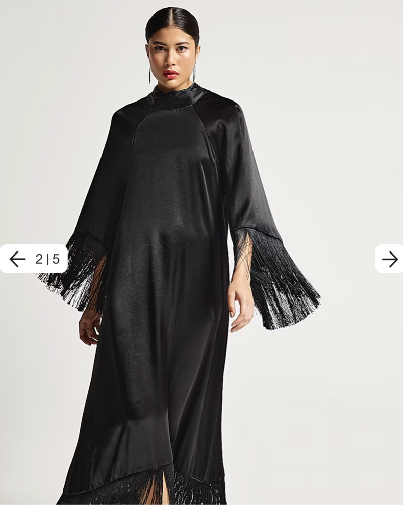 fringe satin maxi dress Elegant Fringed Satin Robe Maxi Dress  Likemychoice