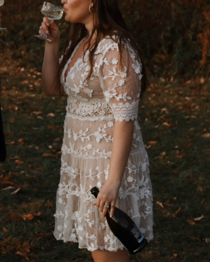Adrianna Papell Lace Dress by Adrianna Papell - Pickle