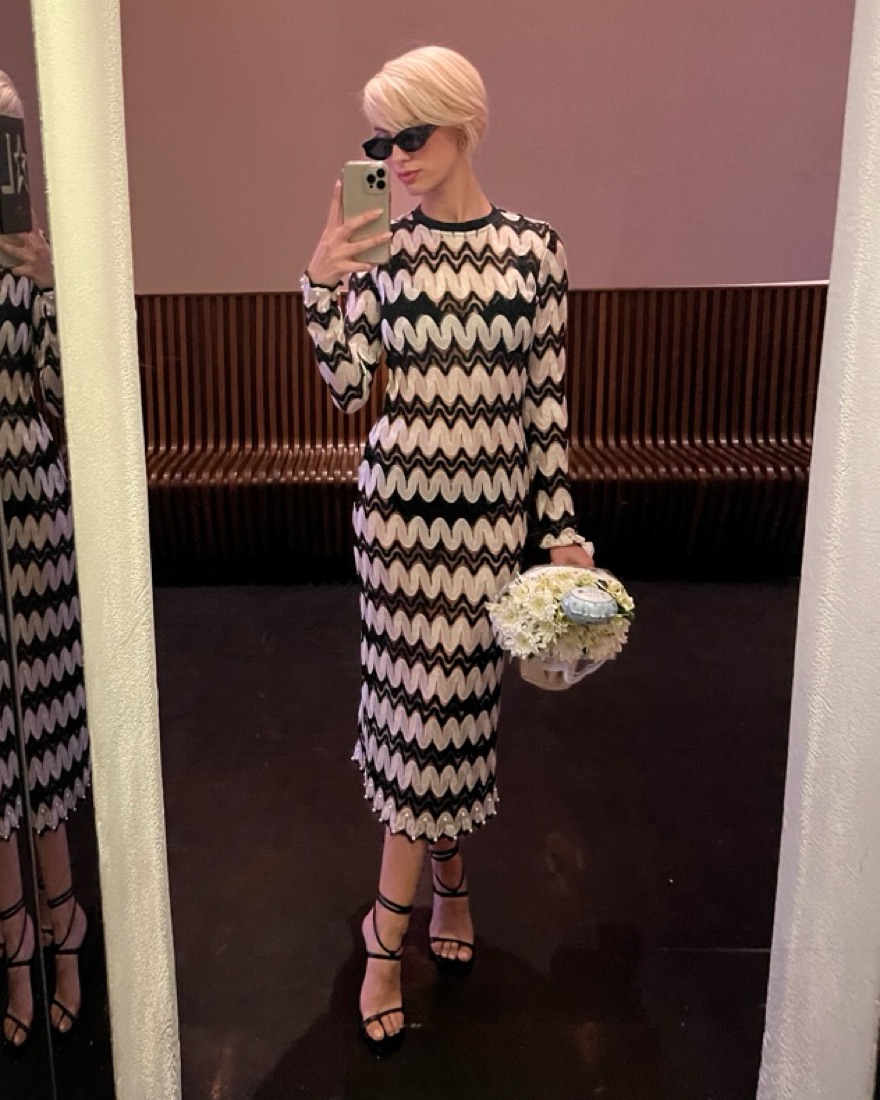 Dylan Lex Crochet Midi Dress by Dylan Lex - Pickle