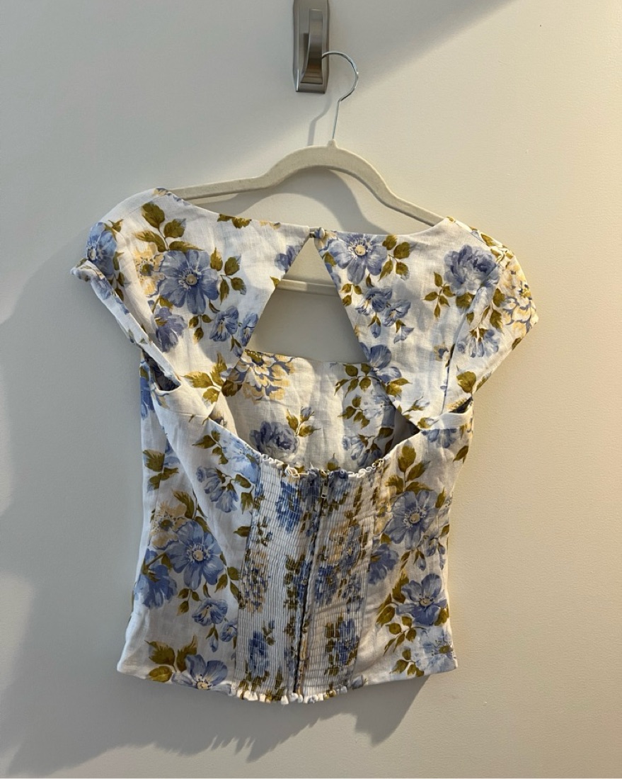 Reformation Cora Linen White Top - Image 2