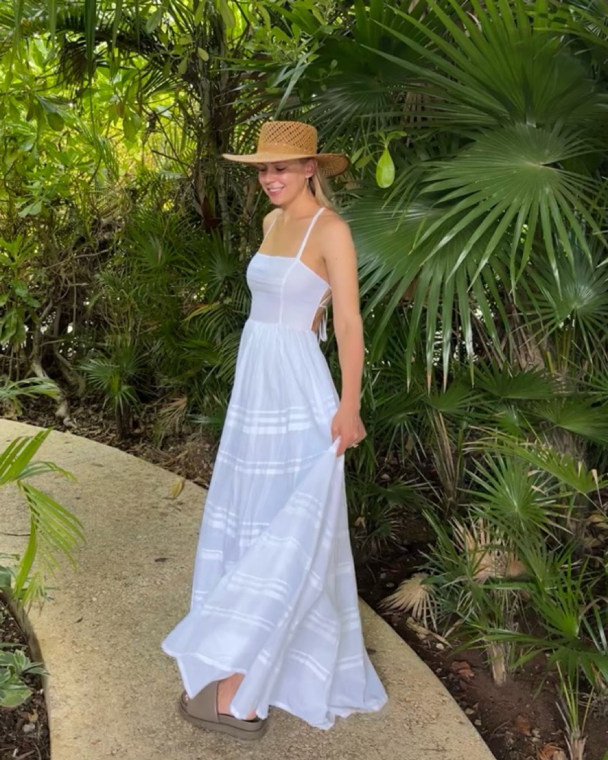 knee length dresses for ladies STAUD ILANA DRESS WHITE main image 0
