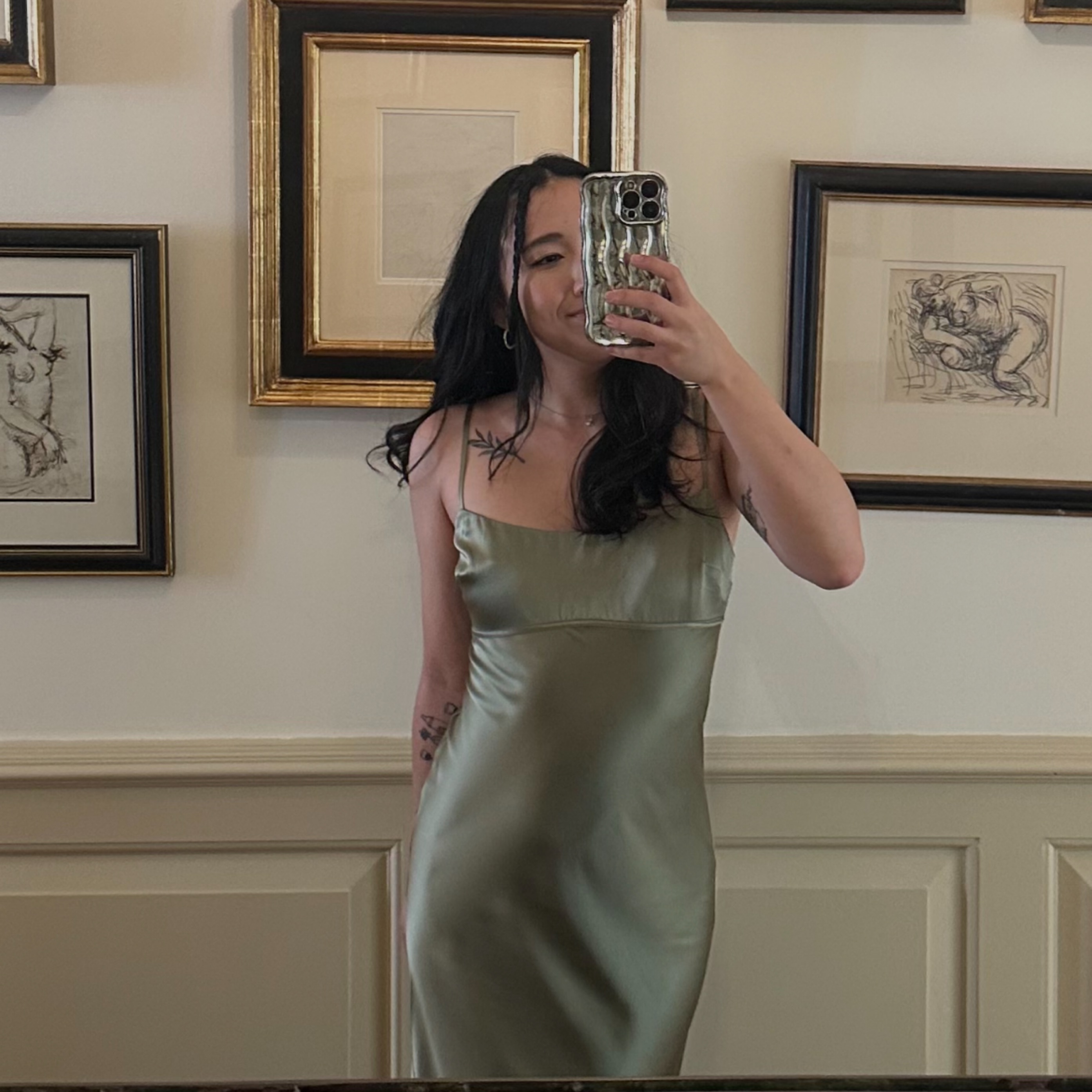 Reformation Green Silk Dress by Reformation - Pickle