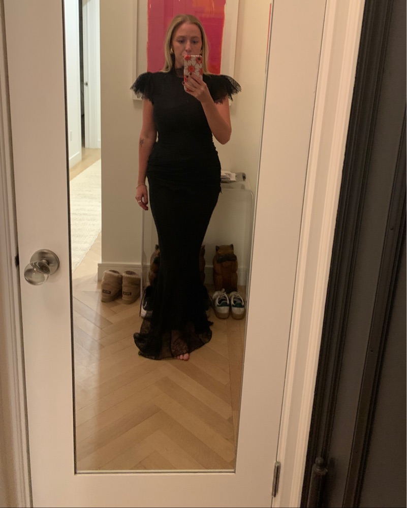 knee length dresses for ladies SILENTIUM LACE MAXI DRESS IN BLACK – DE LA VALI OFFICIAL main image 0