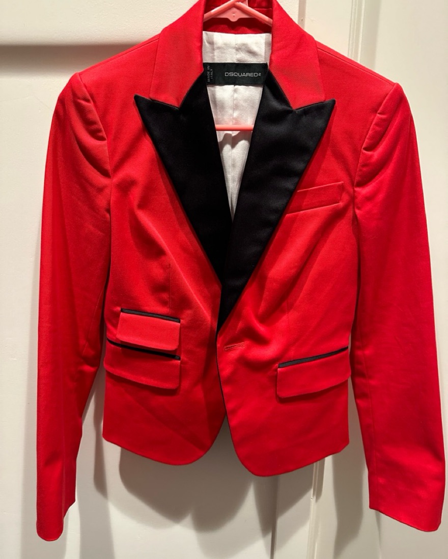 DSquared2 Women Red Tuxedo Blazer - Image 1