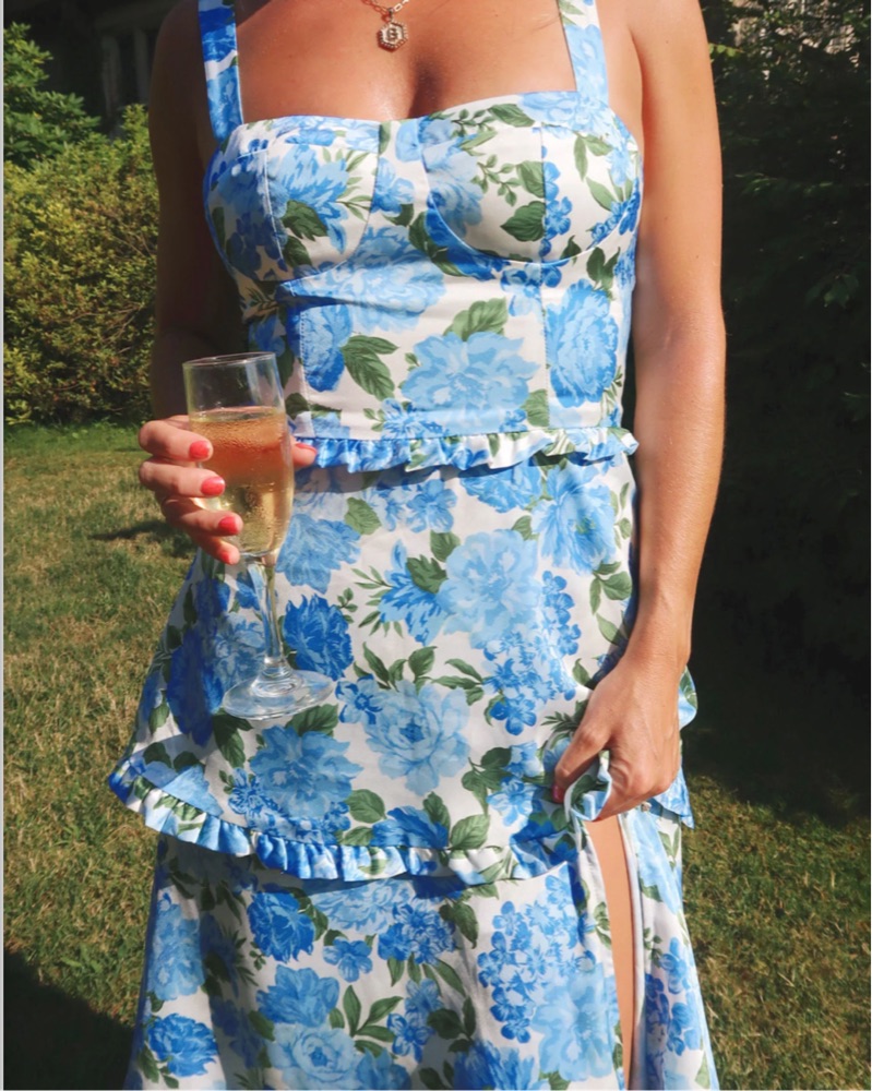 knee length dresses for ladies PROVENCE GOWN - DROP WAIST BEADED CORSET DRESS main image 0