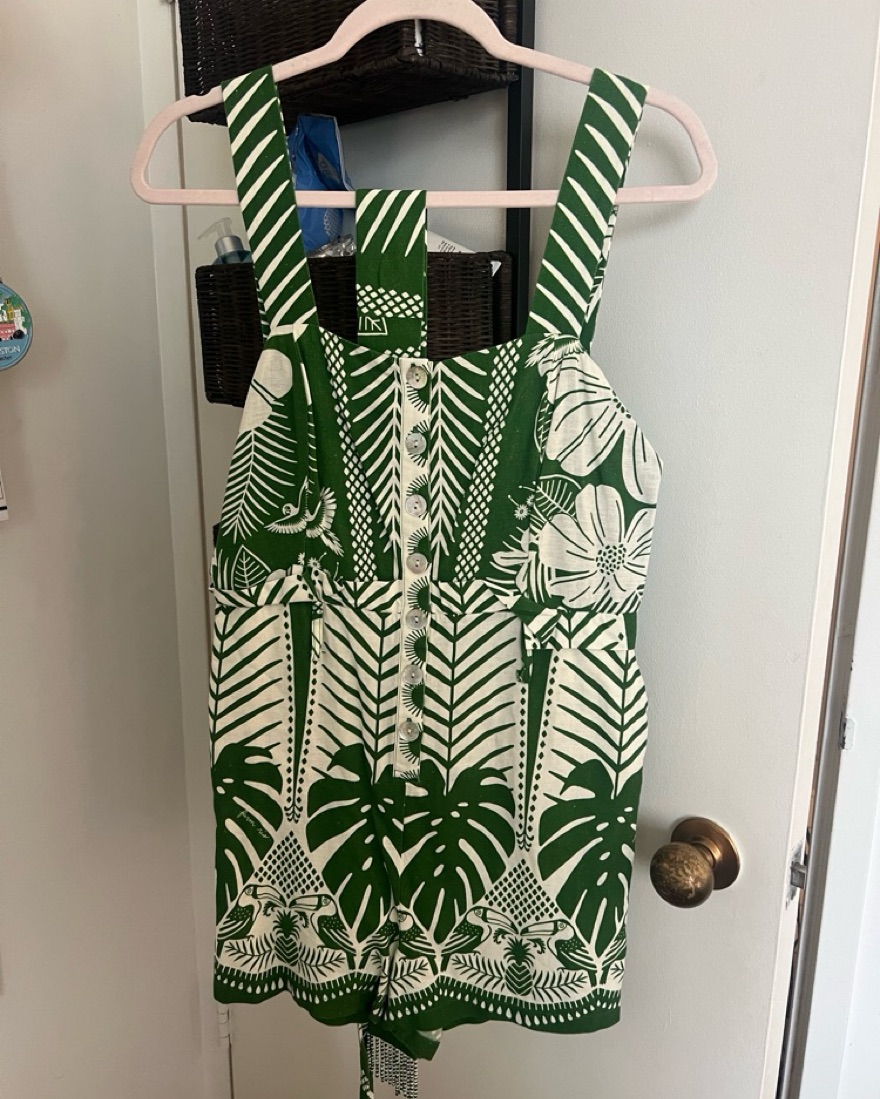 Farm Rio Macaw Elegance Romper by Farm Rio - Pickle