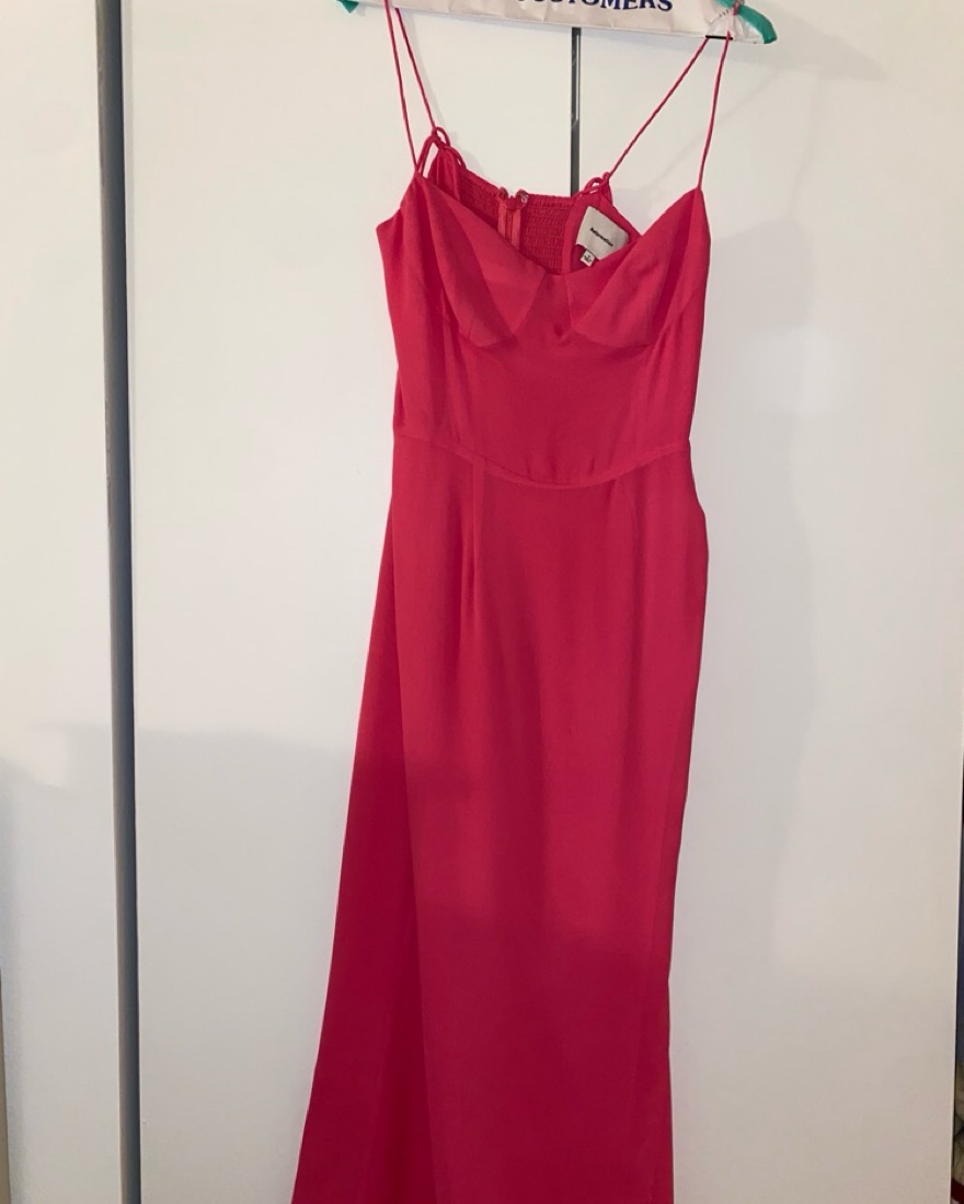 strapless open back dress Hot Pink Sweetheart Prom Dress With Split,Hot Pink Formal Gown Y5166 –  Simplepromdress main image 0
