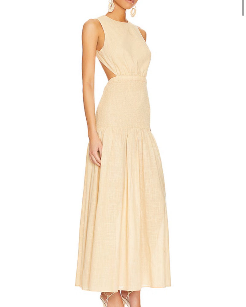 Revolve Linen Lottie Dress by SNDYS - Pickle