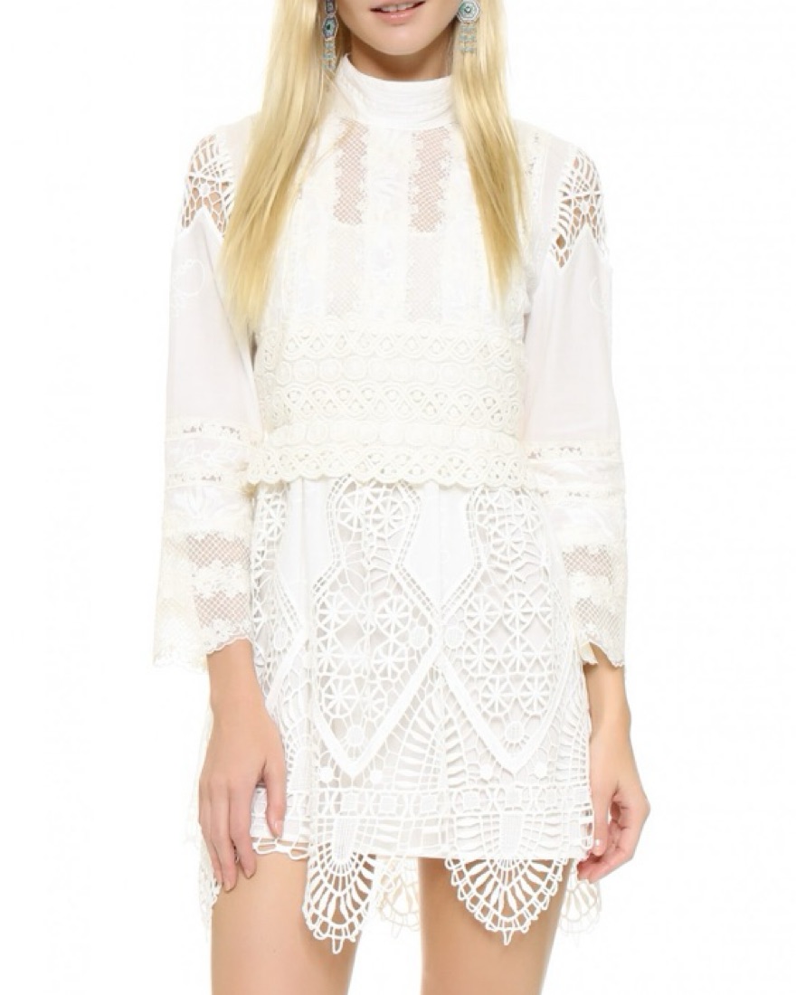 chinese dress ladies Andreia Lace-Detail Corset Mini Dress in White