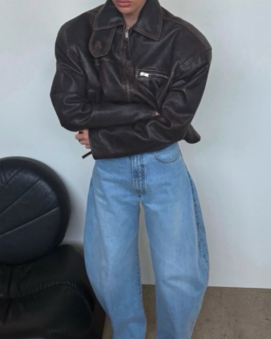 Helsa oversized leather jacket by Helsa - Pickle