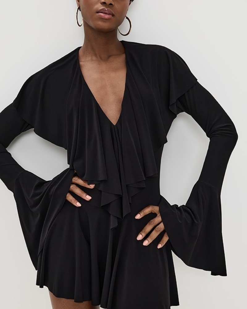 Norma Kamali Ruffle Mini Dress M by Norma Kamali - Pickle