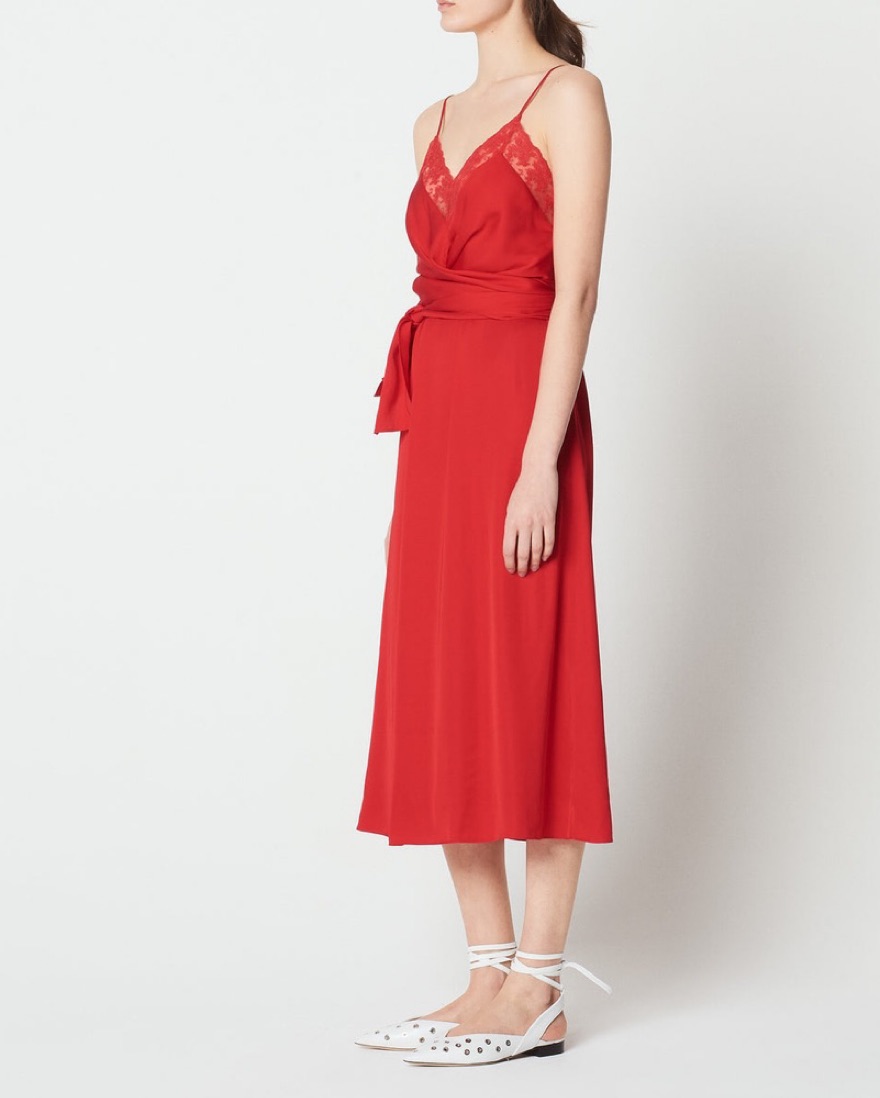 Red Silk Sandro Dress by Sandro - Pickle