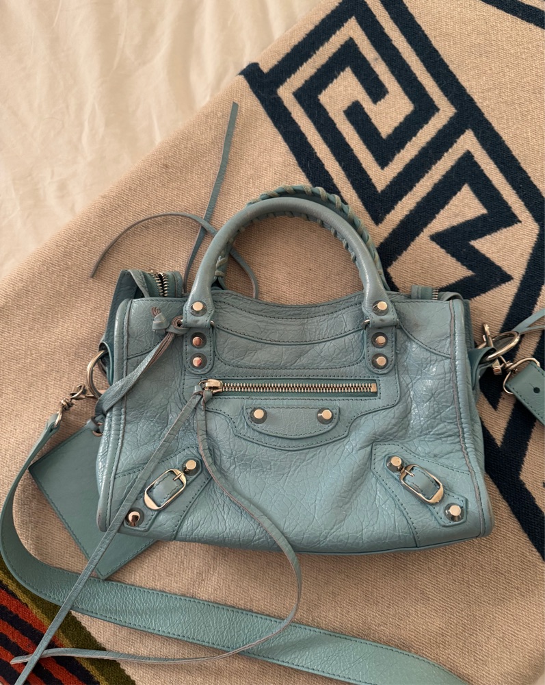 Baby Blue Balenciaga City Bag by Balenciaga - Pickle