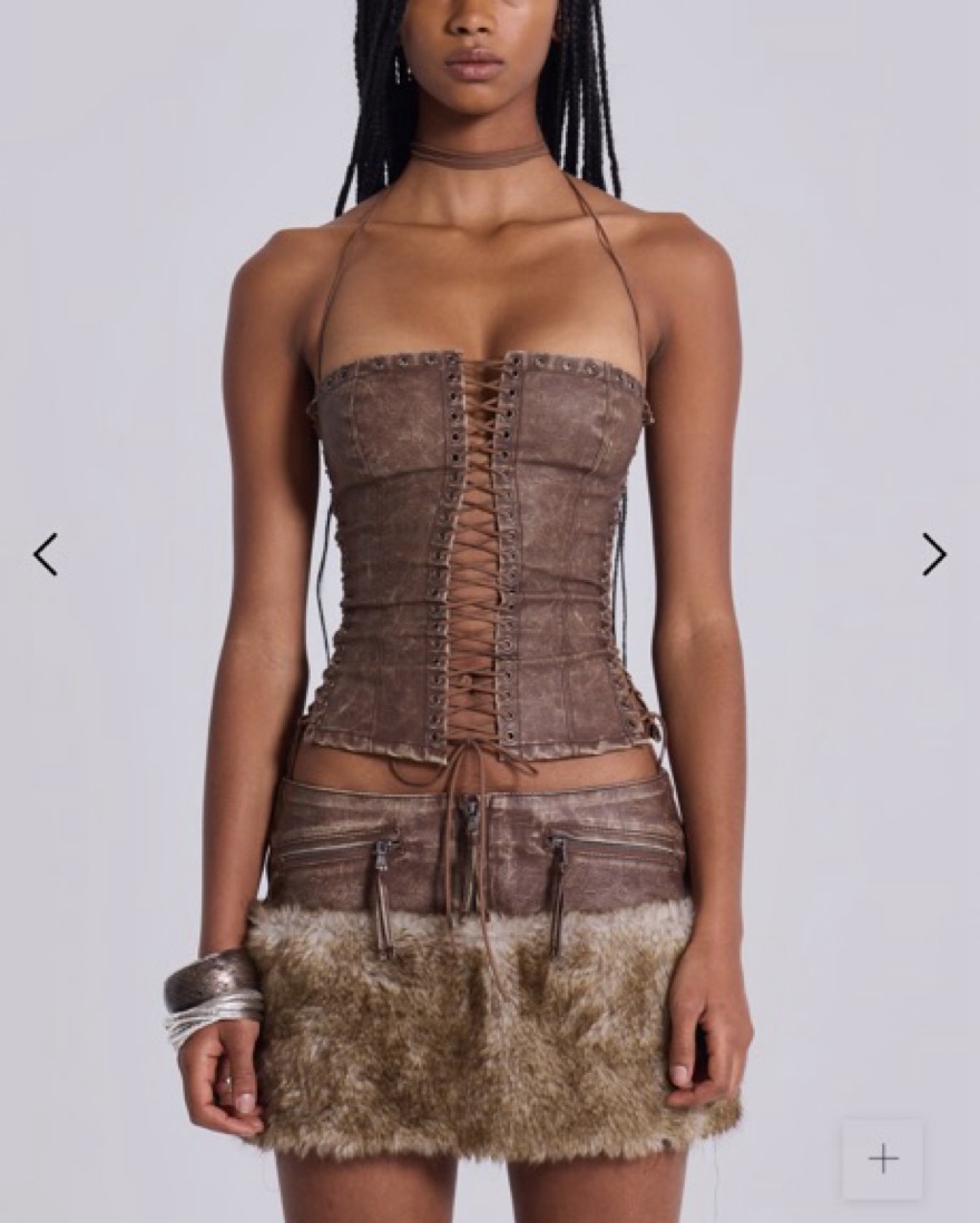 jaded london ブラウンパーカー短丈 Jaded Ldn Odile Brown Faux Suede Set by Jaded London - Pickle