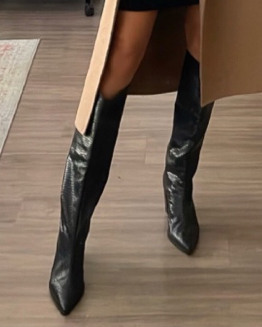 Schutz Maryana Block Crocodile Boot by Schutz - Pickle