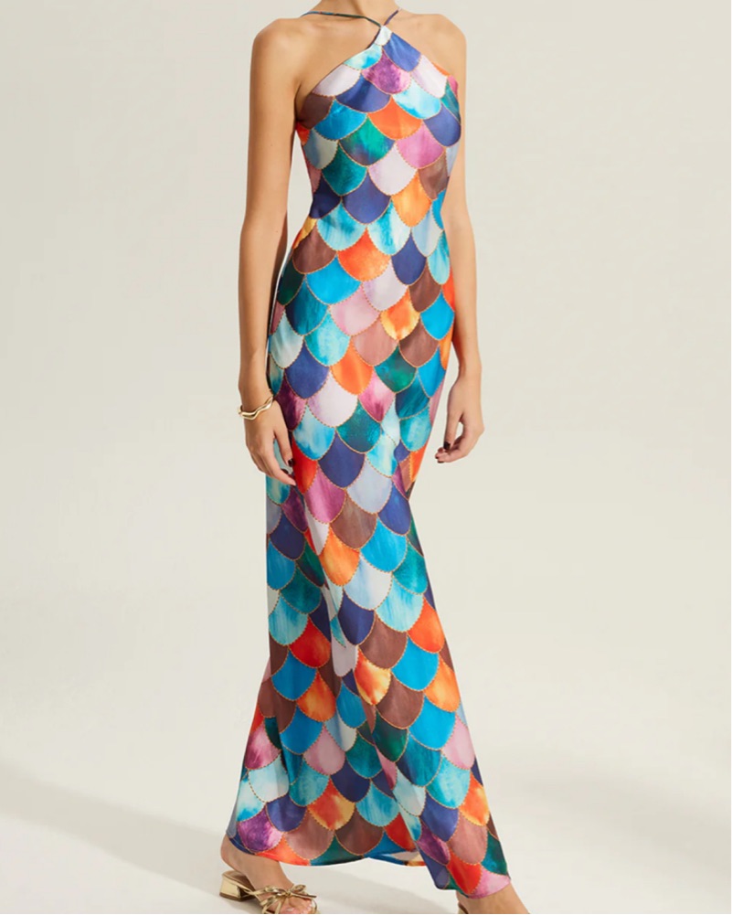 Rainbow Fish Maxi Dress by (unknown) - Pickle