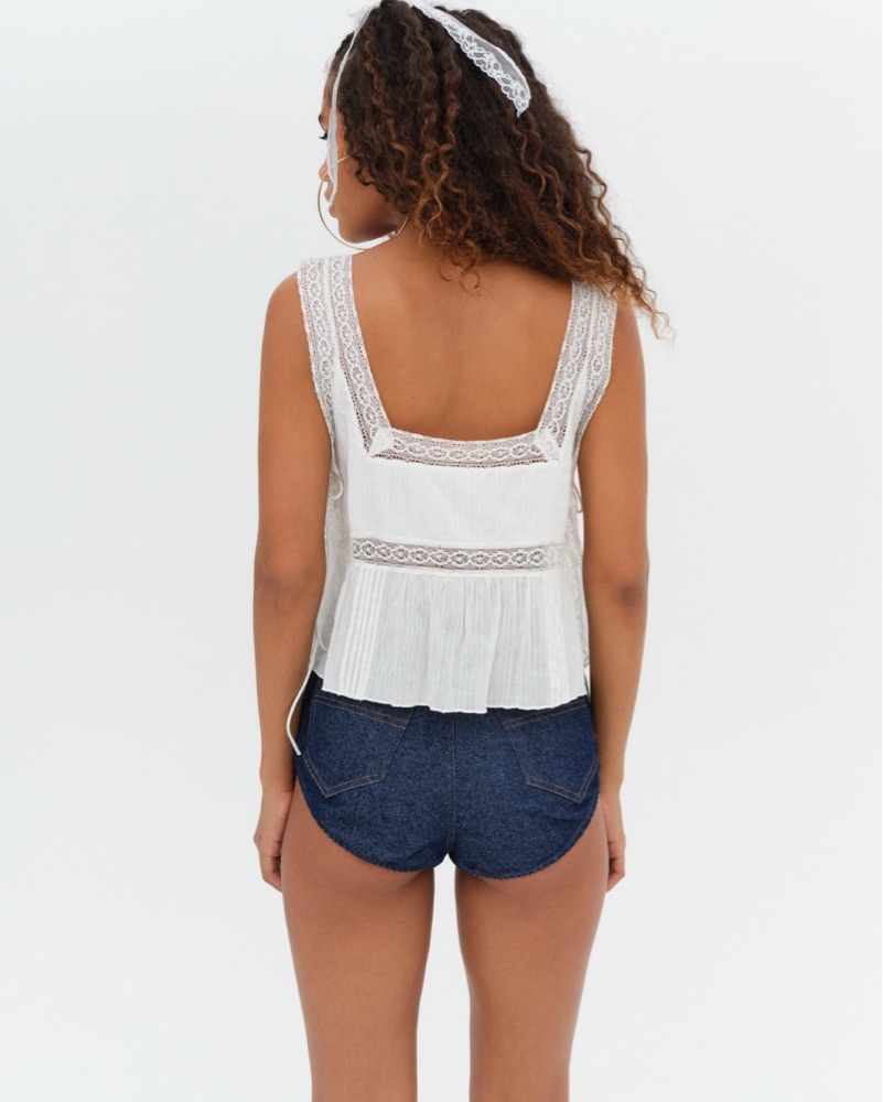 For Love & Lemons Jolene Embroidered Top by For Love & Lemons - Pickle