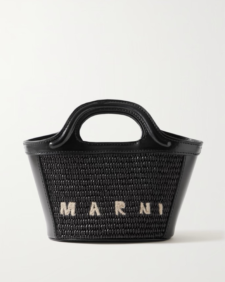 ♡【美品】MARNI TROPICALIA BAG MICRO♡ Tropicalia Micro Bag in ivory leather and raffia-effect fabric | Marni