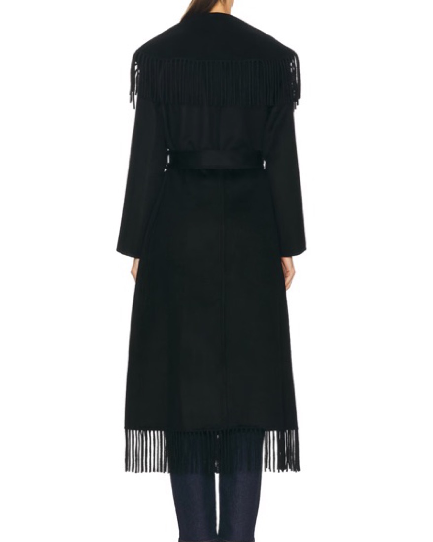 Black Fringe Long Coat by Jonathan Simkhai - Pickle