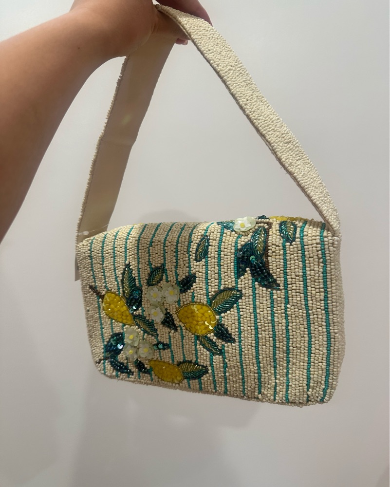 Beaded Lemon Bag by Staud - Pickle