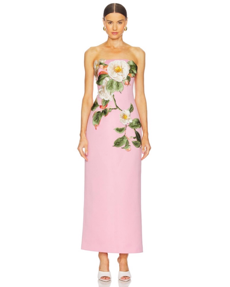 Leo Lin Rayna Pink Floral Gown XS by Leo Lin - Pickle