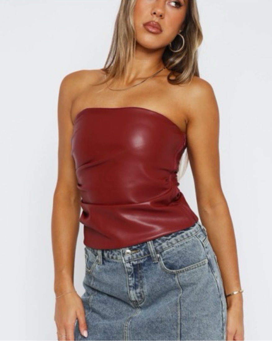 Dark Red Tube Top by White Fox Boutique - Pickle
