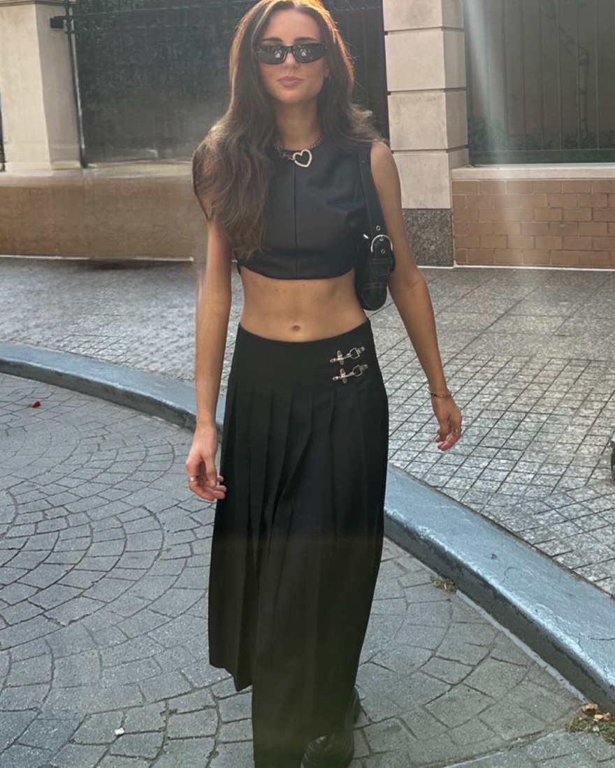 Lioness | Onyx Black Midi Skirt by Lioness - Pickle