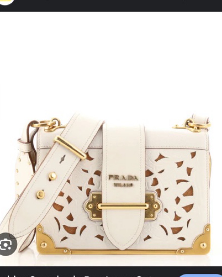 Prada Cahier White Laser Cutout Bag by Prada - Pickle